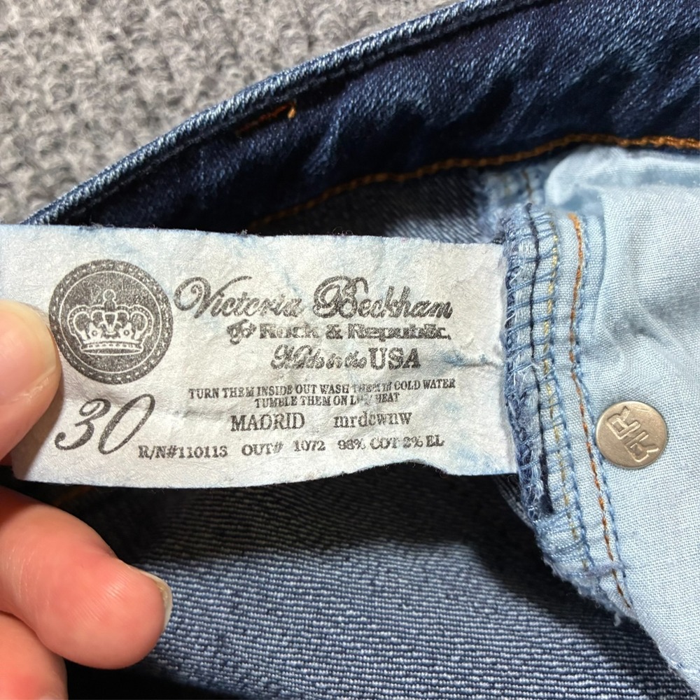 Rock & Republic Womens Jeans Size 30 Blue Denim Victoria Beckham Madrid Designer - Picture 4 of 11